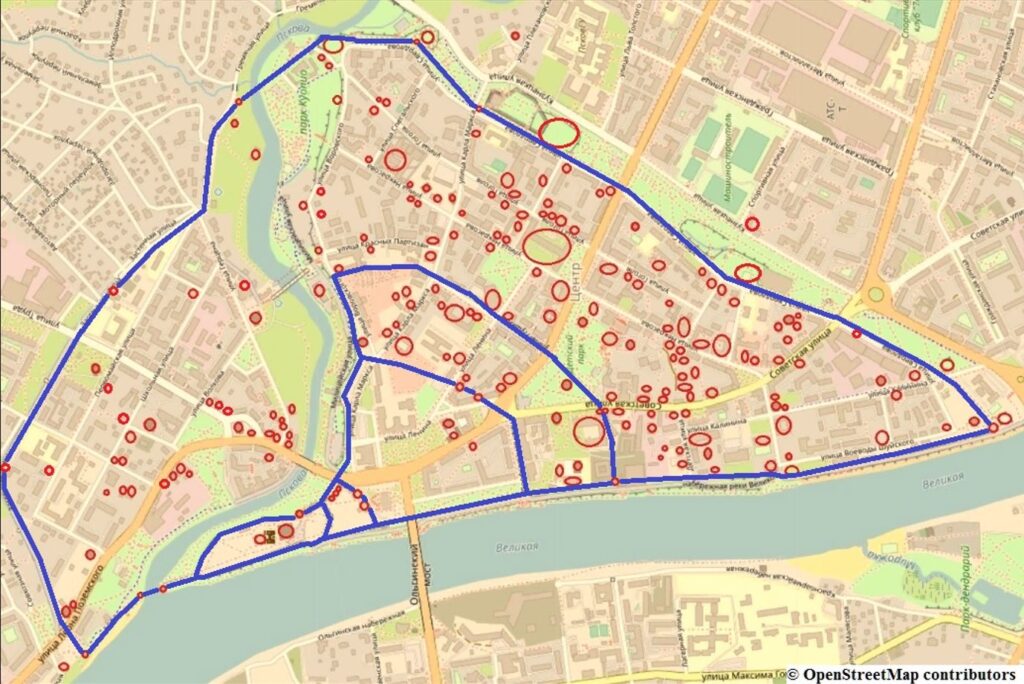 Все памятники псковской крепости (возведенные до 1917 года).