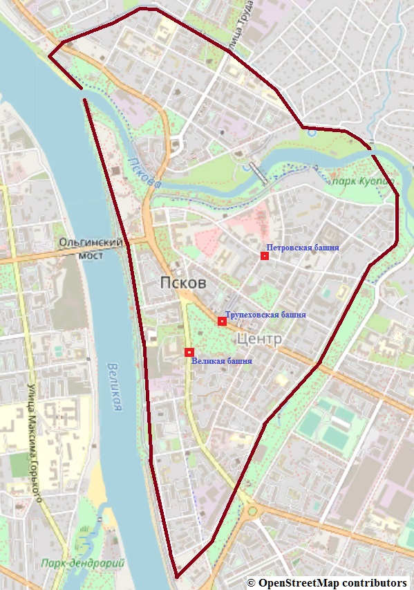 Башни Среднего города, которые реконструируют московские власти после 1510 года