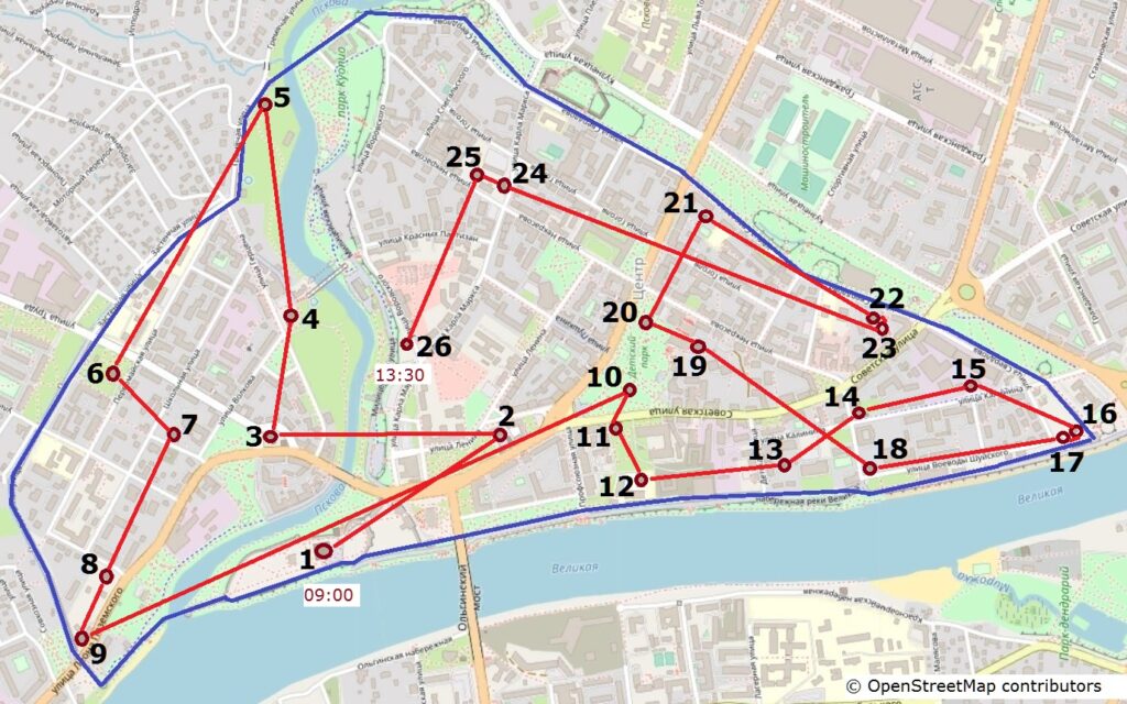 26 церквей псковской крепости - маршрут